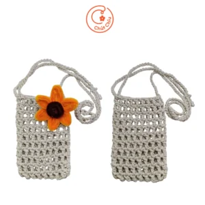 Túi đeo điện thoại trắng (không kèm hoa)