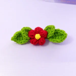 kẹp tóc hoa cô đơn màu đỏ handmade