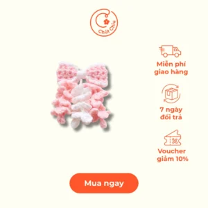 Kẹp hoa tử đằng handmade màu hồng