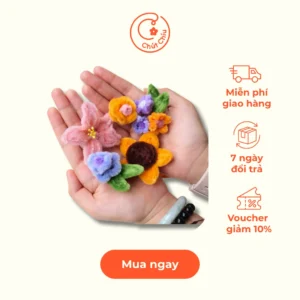 combo ghim cài áo hoa kẽm nhung