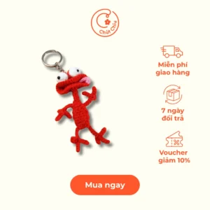 Móc khóa tắc kè màu đỏ