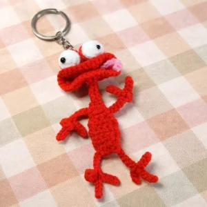 Móc khóa tắc kè màu đỏ