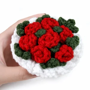 Móc khóa len hoa hồng handmade