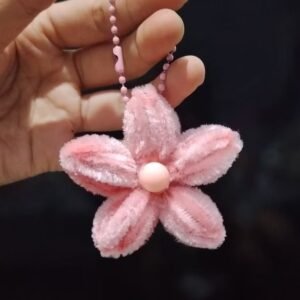 Móc khóa hoa năm cánh kẽm nhung