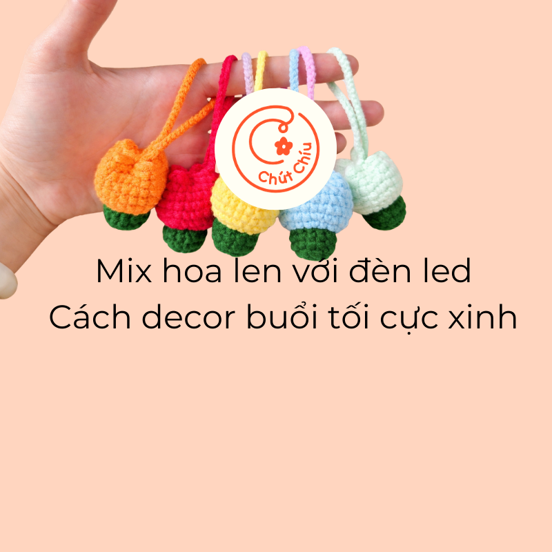 Mix hoa len với đèn led. Cách decor buổi tối cực xinh