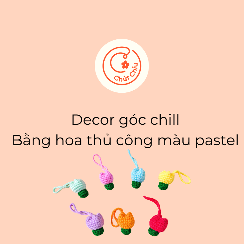 Decor góc chill bằng hoa thủ công màu pastel