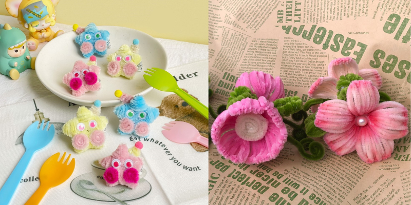 hoa kẽm nhung pastel cài tóc