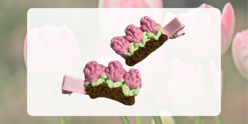 hoa tulip len cài tóc