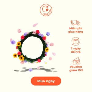 Vòng Hoa Đội Đầu Kẽm Nhung Handmade