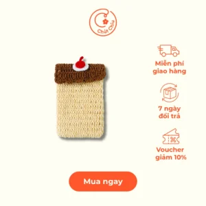 Túi Đeo Điện Thoại Bánh Flan Len Handmade
