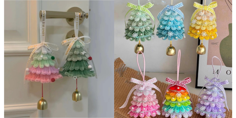 treo dây hoa kẽm nhung lên tường