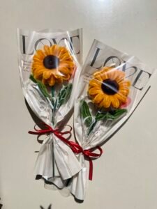Bó hoa hướng dương bằng kẽm nhung