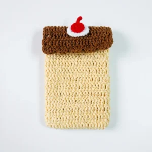 Túi Đeo Điện Thoại Bánh Flan Len Handmade