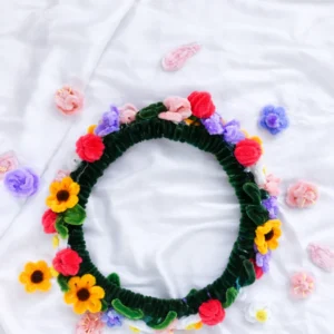 Vòng Hoa Đội Đầu Kẽm Nhung Handmade